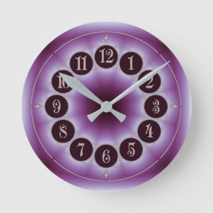 Purple Round Clock