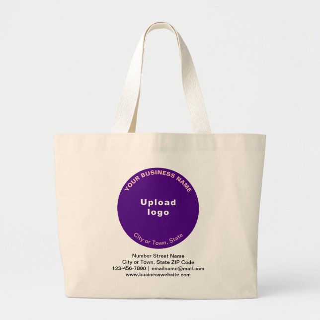 Purple Round Shape Business Brand on Jumbo Large Tote Bag (Front)