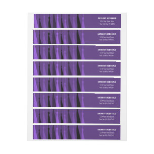 Purple Row of Tassels Wraparound Address Label