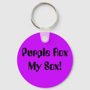 Purple Rox My Sox! Keychain