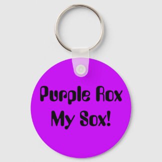 Purple Rox My Sox! Keychain