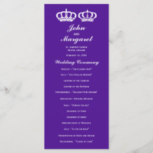 Purple Royal Couple Wedding Programme