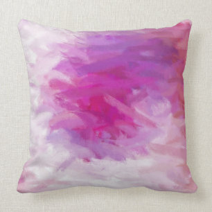 Purple Royal Fuchsia Abstract Throw Pillow