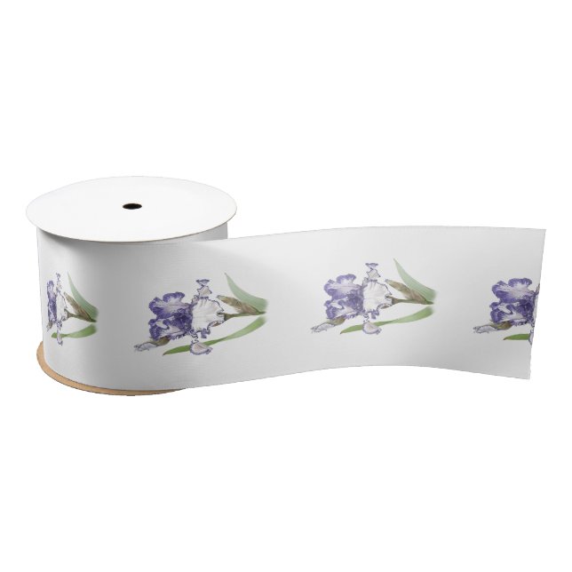 Purple Ruffled Iris Satin Ribbon (Spool)