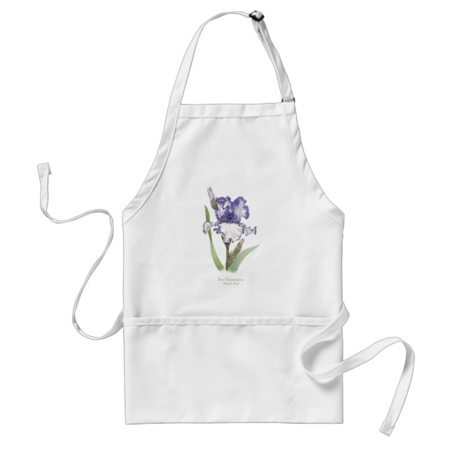 Purple Ruffled Iris Standard Apron (Front)