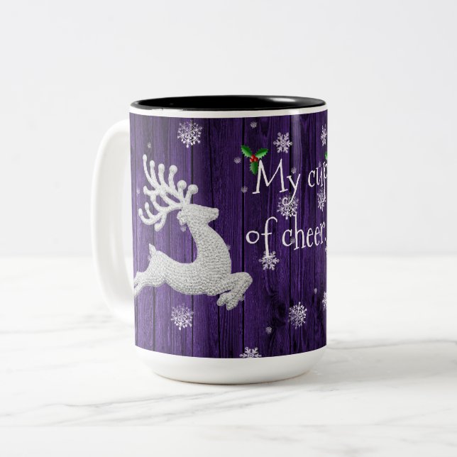 Purple Russe Reindeer café Mug (Devant gauche)