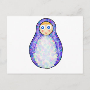 Purple Russian Doll Postcard