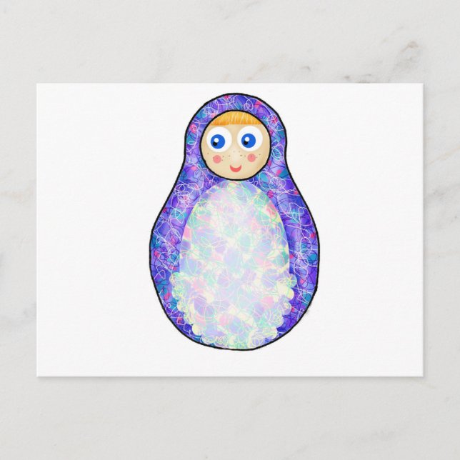 Purple Russian Doll Postcard (Front)