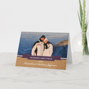 Purple Rustic Banner Photo Greeting Card