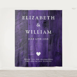 Purple Rustic Boho Barn Wood Photo Booth Backdrop Tapestry