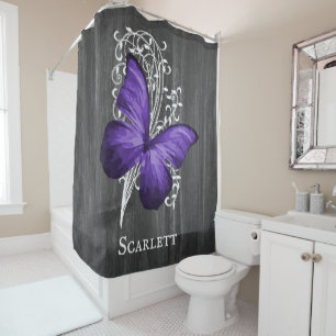 Purple Rustic Butterfly Personalized