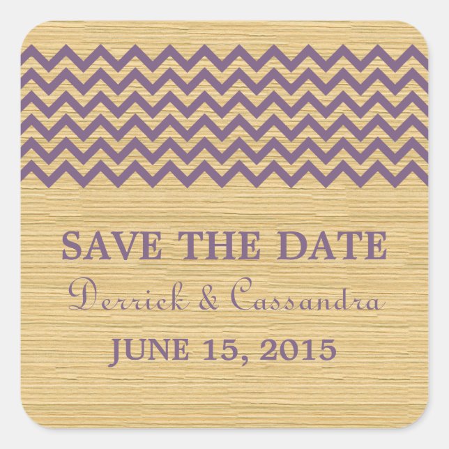 Purple Rustic Chevron Enregistrer les stickers Dat (Devant)
