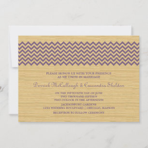Purple Rustic Chevron Mariage Invitation