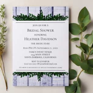 Purple Rustic Foliage Bridal Shower Invite