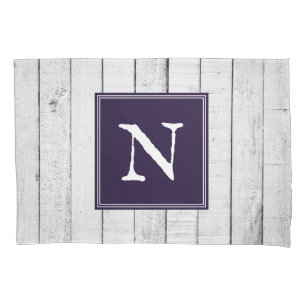 Purple Rustic Monogram Pillowcase