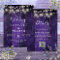 Purple Rustic Wood Wedding String Lights QR Code