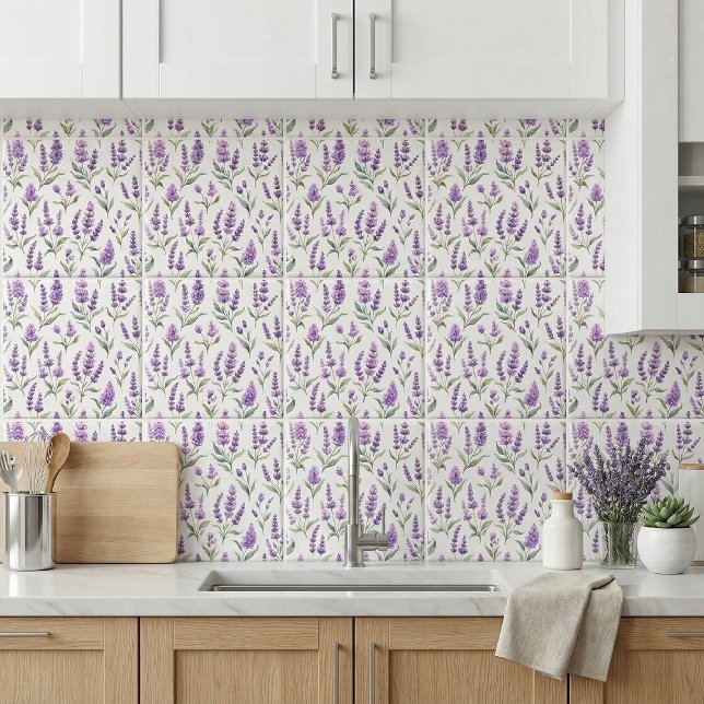 Purple Sage Green Lavender Flowers Tile (Creator Uploaded)