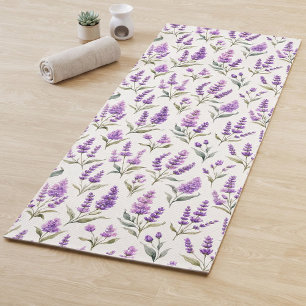 Purple Sage Green Lavender Flowers Yoga Mat