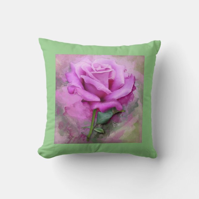 Purple/sage throw pillow. throw pillow (Front)