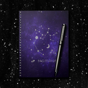 Purple Sagittarius Zodiac Astrology Horoscope Notebook