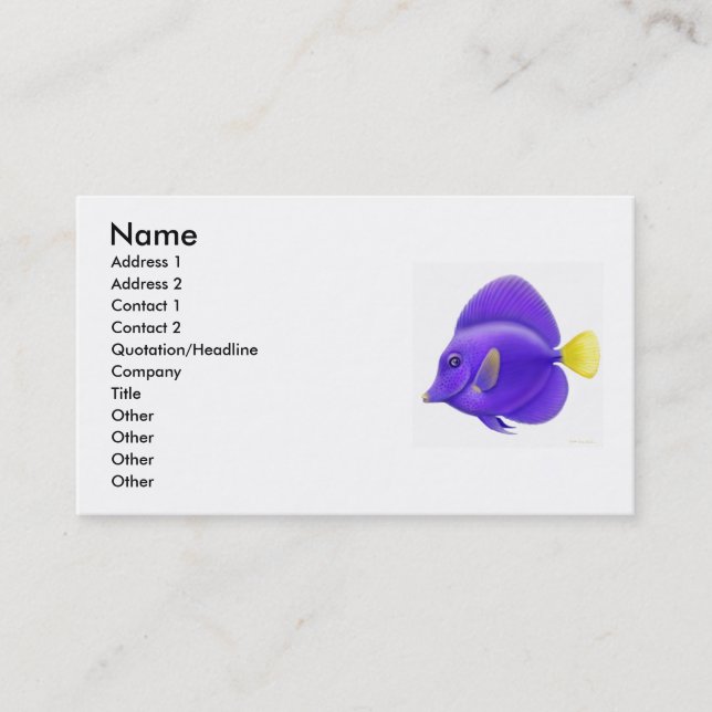 Purple Sailfin Tang Business Card (Front)