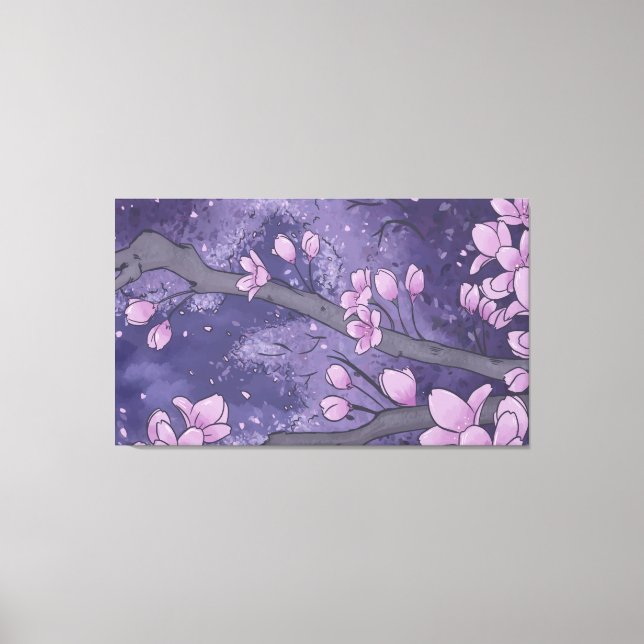 Purple Sakura Tree Canvas Print (Front)
