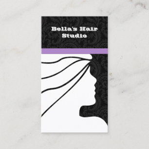 Purple Salon businesscards with appointment on bac Card