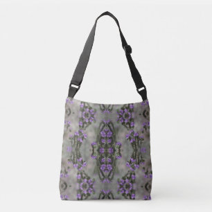 Purple Salt Heliotrope Wildflower Pattern Crossbody Bag