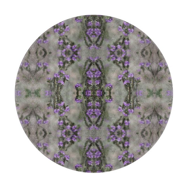 Purple Salt Heliotrope Wildflower Pattern Cutting Board (Front)