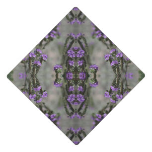 Purple Salt Heliotrope Wildflower Pattern Graduation Cap Topper
