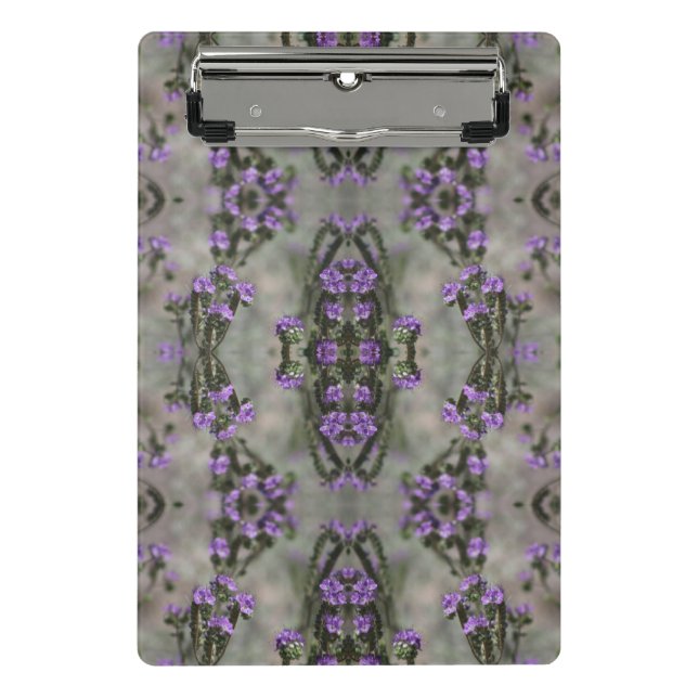 Purple Salt Heliotrope Wildflower Pattern Mini Cli Mini Clipboard (Front)