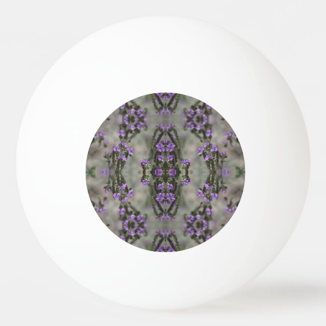 Purple Salt Heliotrope Wildflower Pattern Ping Pong Ball (Back)