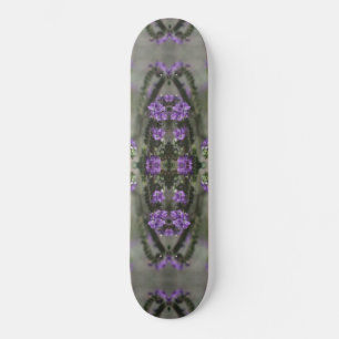 Purple Salt Heliotrope Wildflower Pattern Skateboard