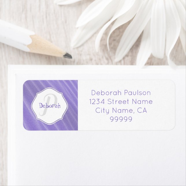 Purple Sand Ripples Personalized Address Label (Insitu)