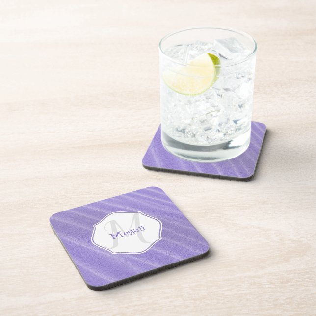 Purple Sand Ripples Personalized Coaster (Right Side)