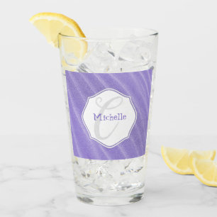 Purple Sand Ripples Personalized Drinking Glass