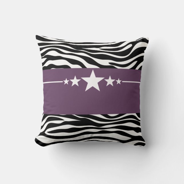 Purple Sassy Star Zebra Coussin (Recto)