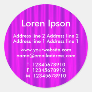 Purple Satin Business / Profile Classic Round Sticker