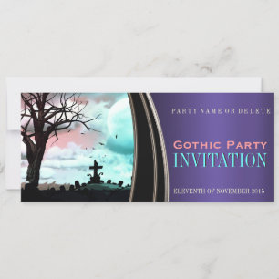 Purple Satin Gothique Dark Thème Fête Invitations