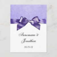 Purple Satin Ribbon Save the Date