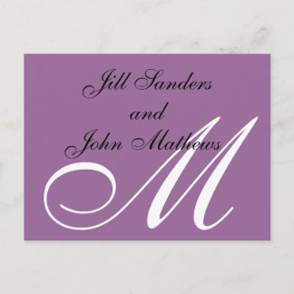 Purple Save the Date Announcements Postcards