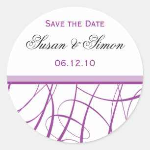 Purple Save the Date Sticker