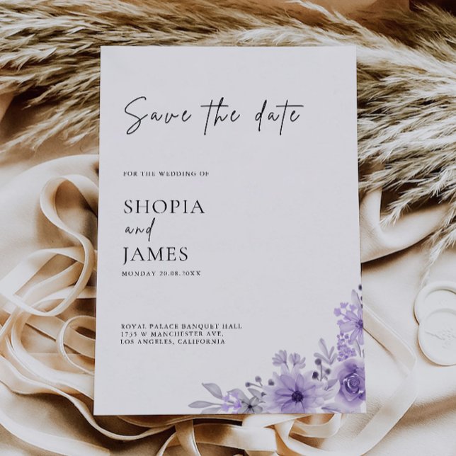 Purple Save the Date Template  (Purple Save the Date Template)