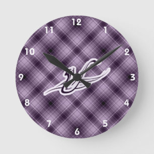 Purple Saxophone Round Clock