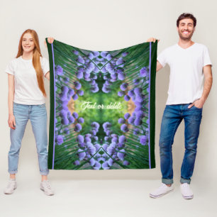 Purple Scallion Abstract Flowers Personalized Fleece Blanket
