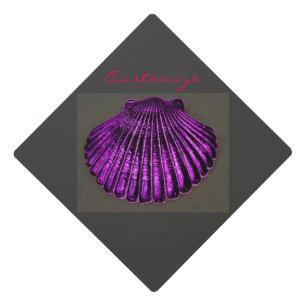 Purple scallop shell Thunder_Cove Graduation Cap Topper