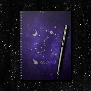 Purple Scorpio Zodiac Cosmic Astrology Horoscope Notebook