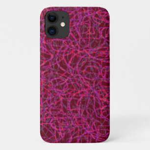 Purple scribbled lines pattern iPhone 11 case