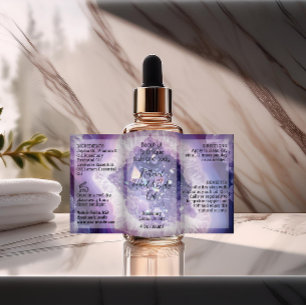 Purple Script Bottle Label 4oz Oil Dropper Product