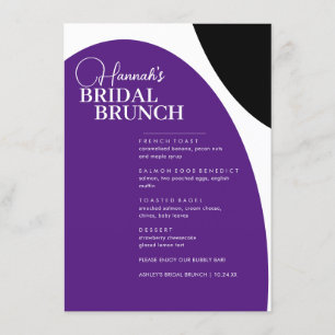 Purple Script Minimal Bridal Brunch Menu